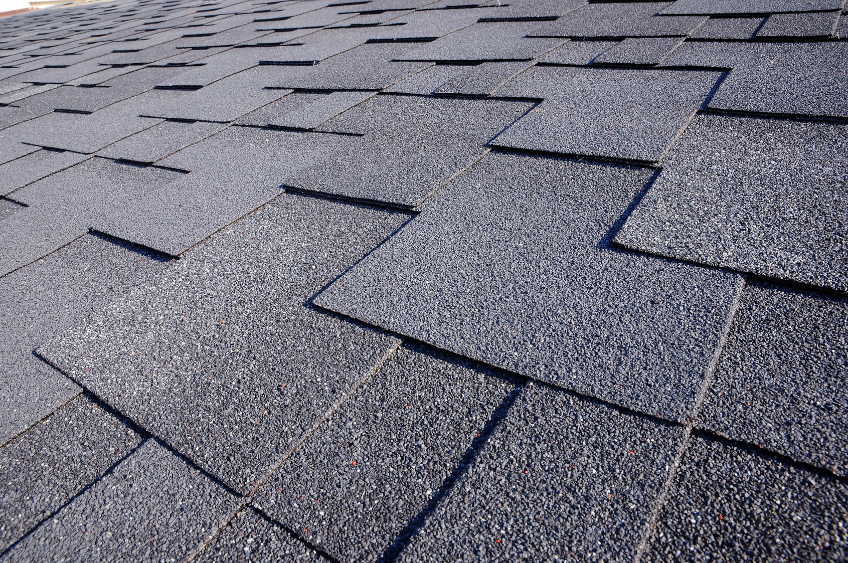 close-up view of asphalt roofing material